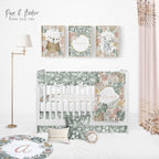 Tropical Leaves and Animals Crib Bedding Sets